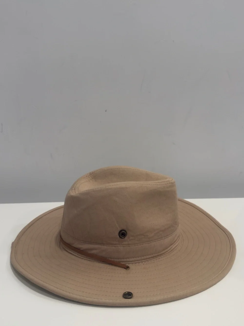 Tan Wide Brim Outdoor Fedora Hat - Unbranded